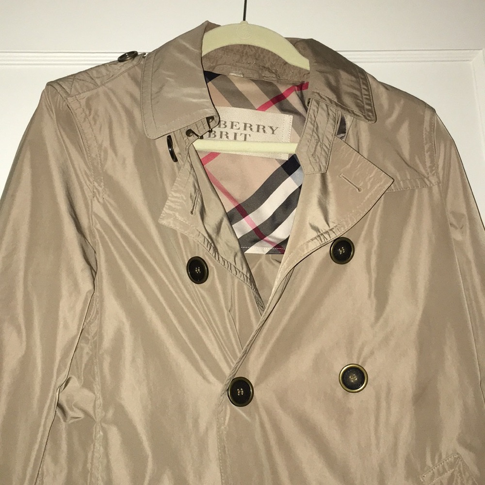 Authentic Tan Burberry Brit Trench Coat